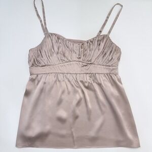 INC Silk Empire Waist Babydoll Cami Champagne Size 12